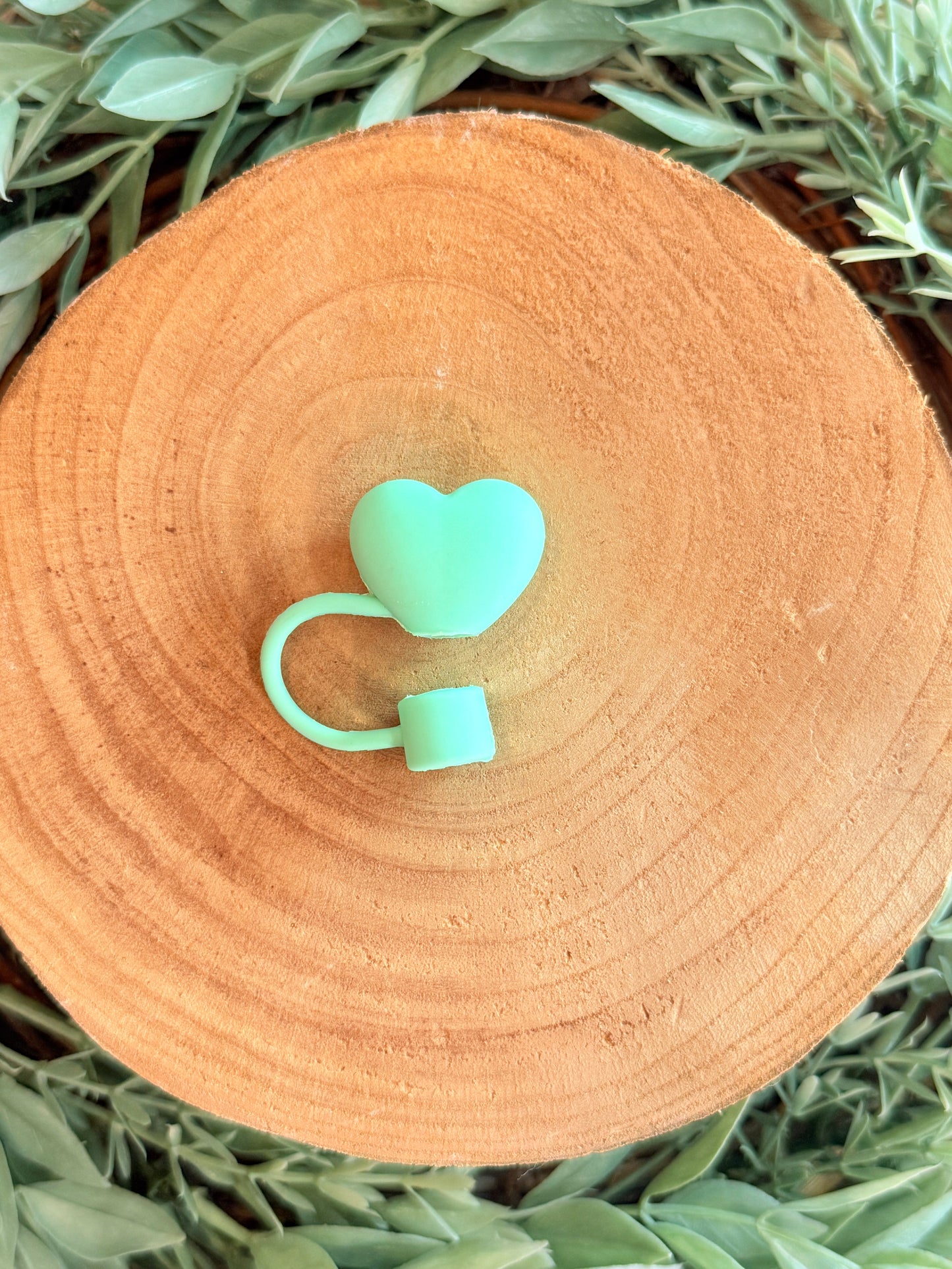 Sweet Sip Heart Straw Topper | Mint Green
