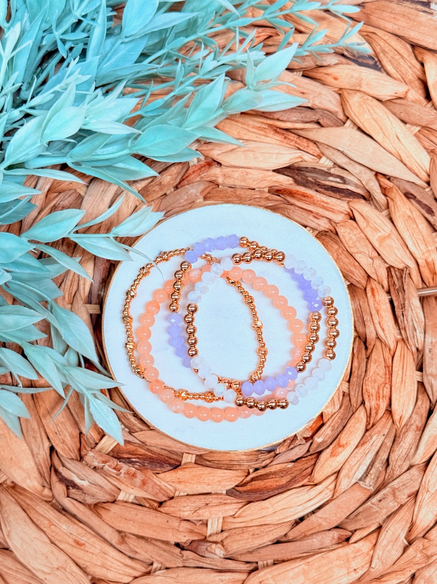 Claire Bracelet | White Beaded Stretch Bracelet