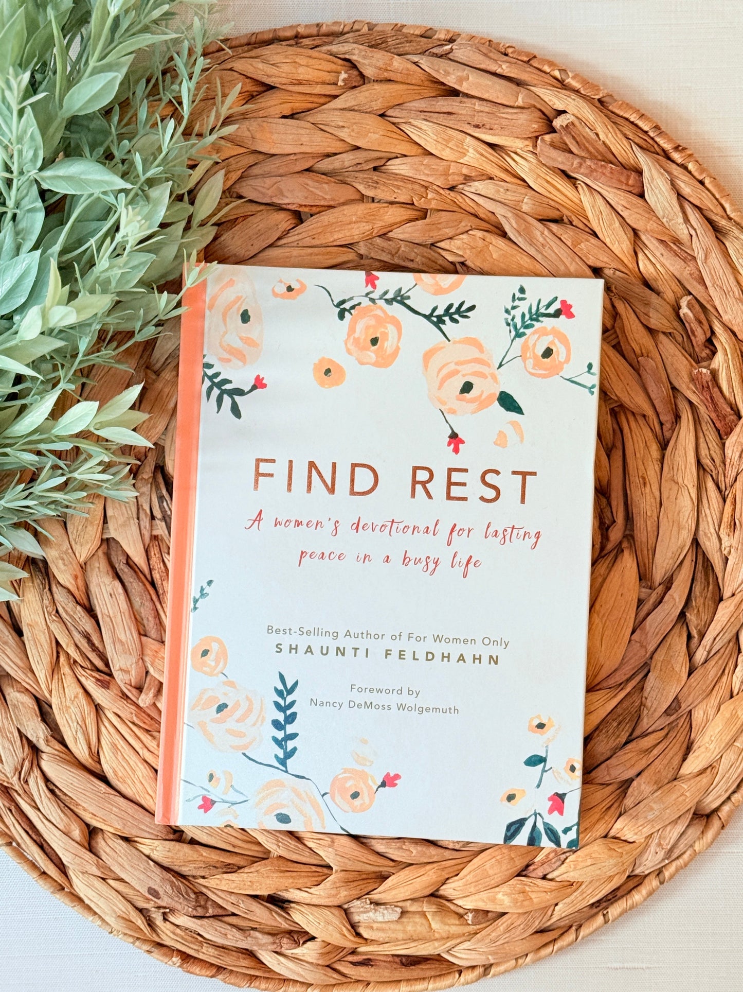 Find Rest floral devotional book with faith-based reflections