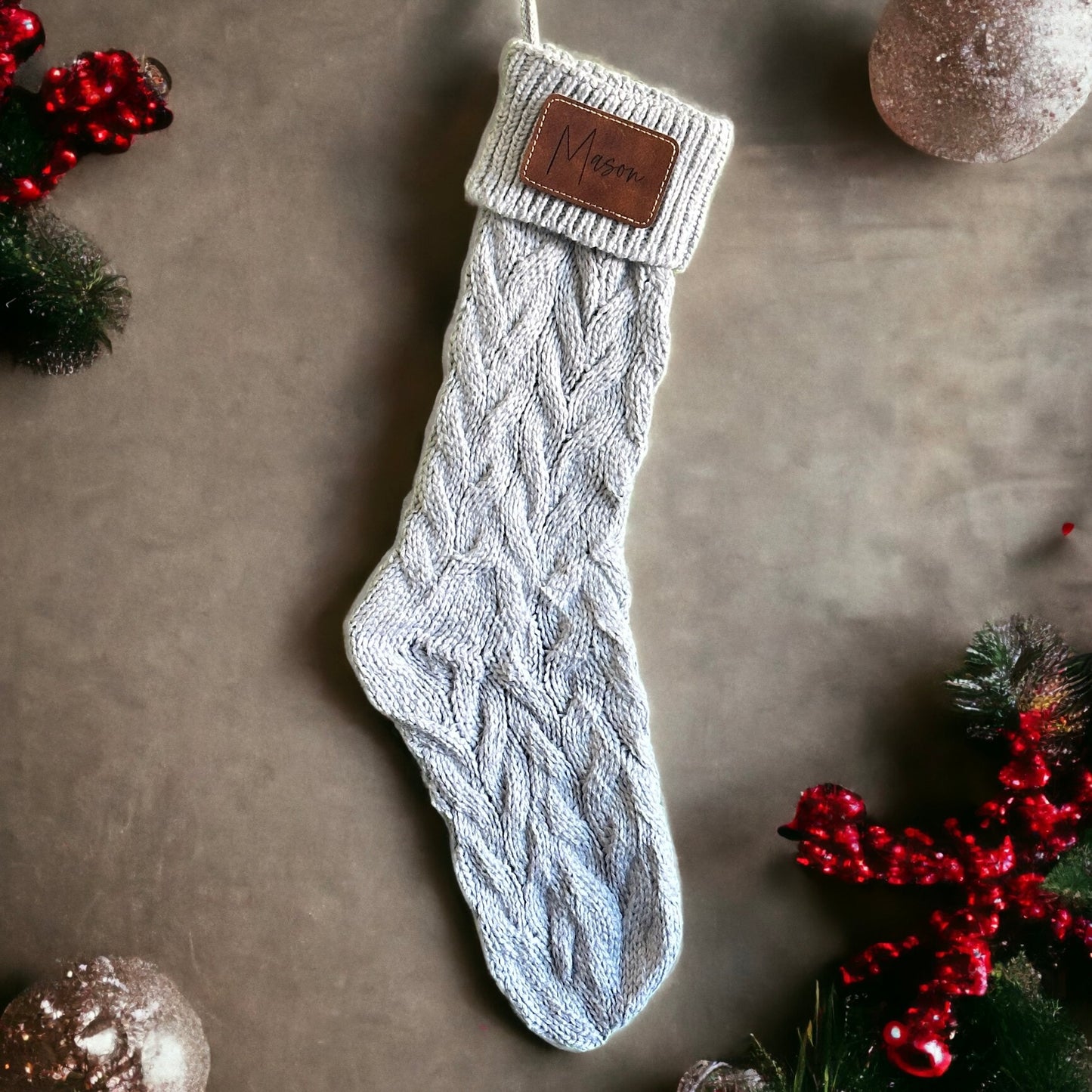 Personalized Cable Knit Christmas Stockings