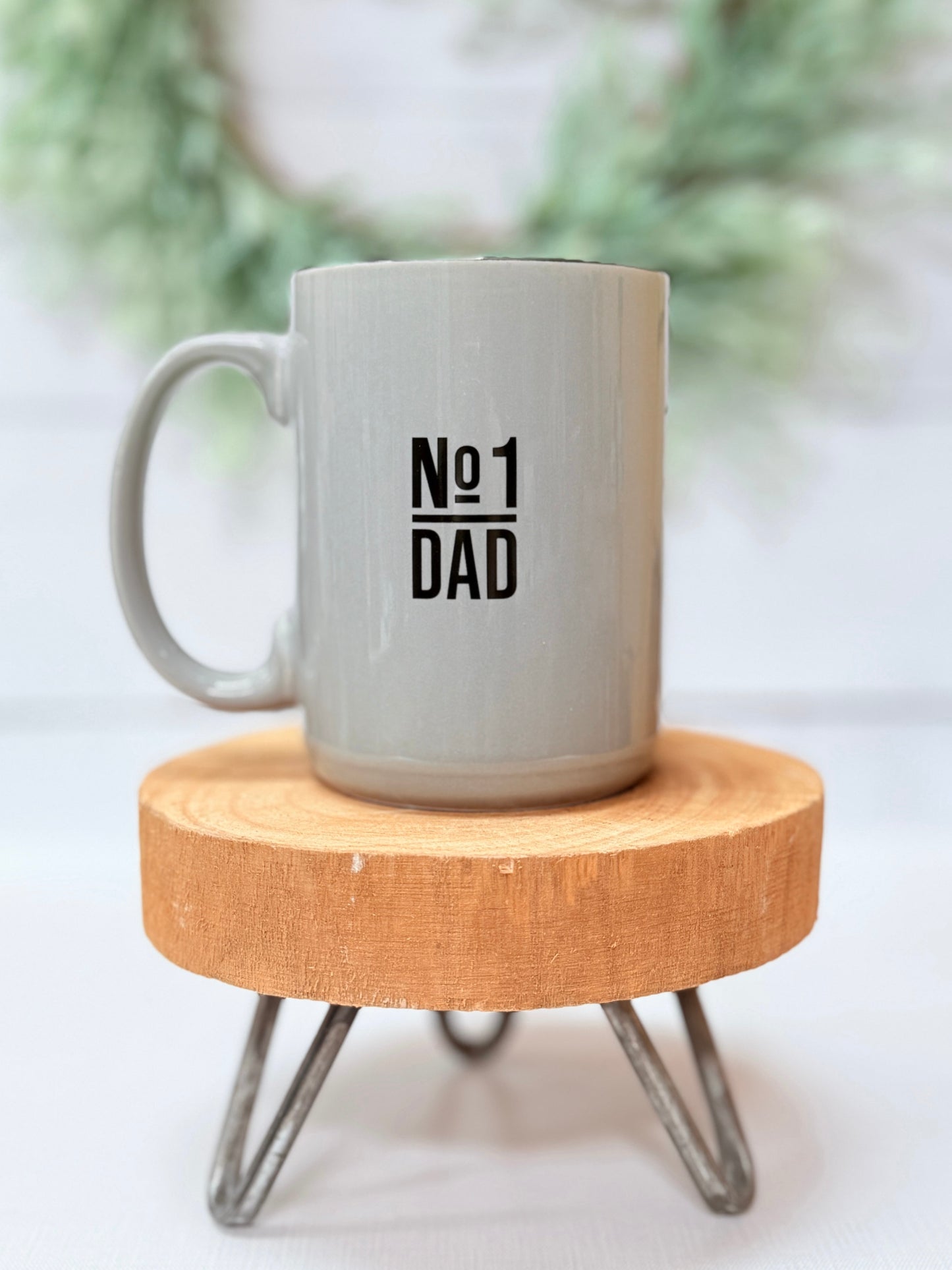 Strong & Courageous Dad Gray Coffee Mug