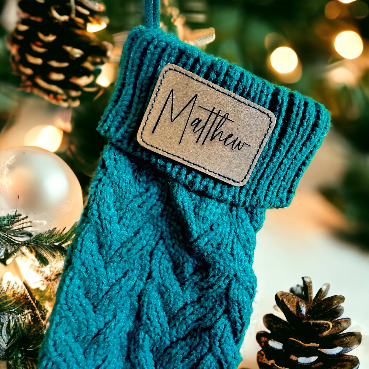 Personalized Cable Knit Christmas Stockings