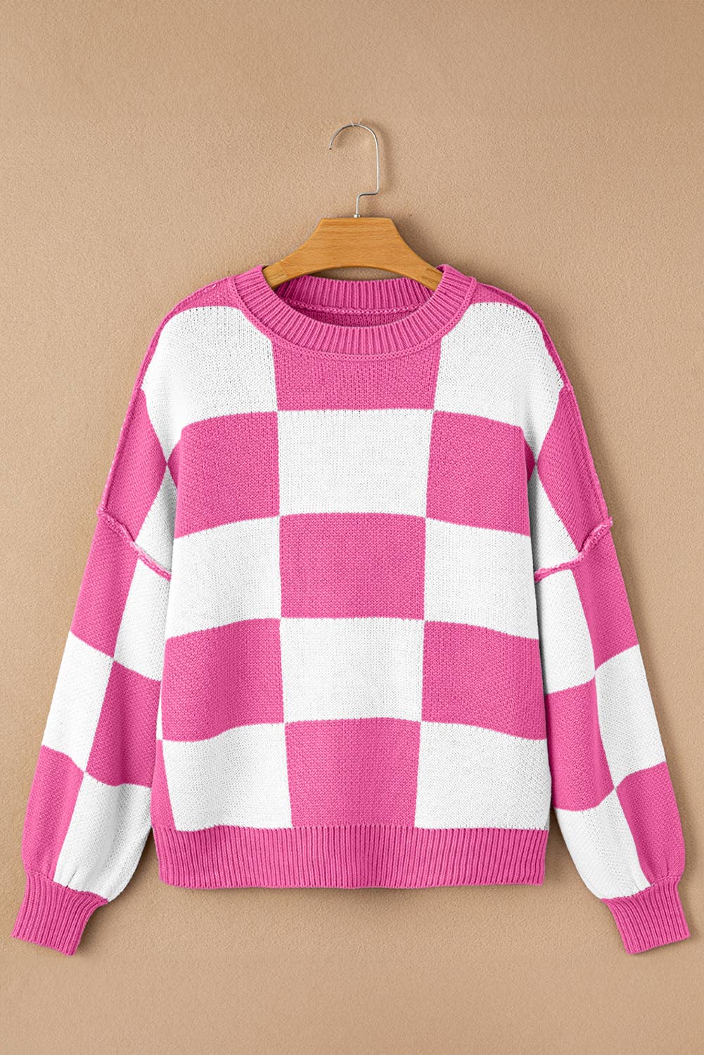 Checkered Bishop Sleeve Sweater (S-XL)
