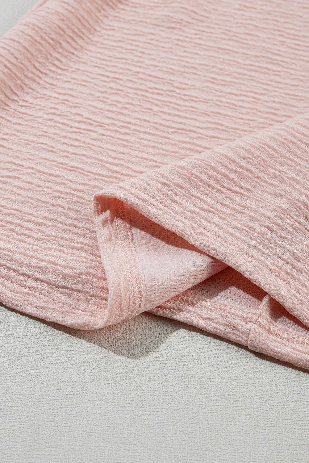 Sweet Grace Ruffled Short Sleeve Blouse: Light Pink