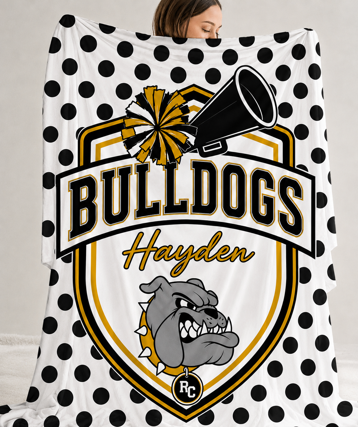 Personalized Bulldogs Game Day Throw Blanket • 50x60”