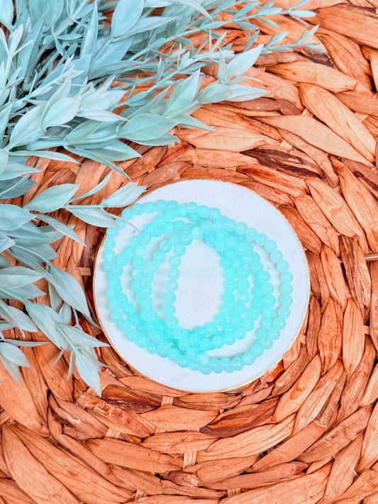 Willa Bracelet | Mint Green Beaded Stretch Bracelet
