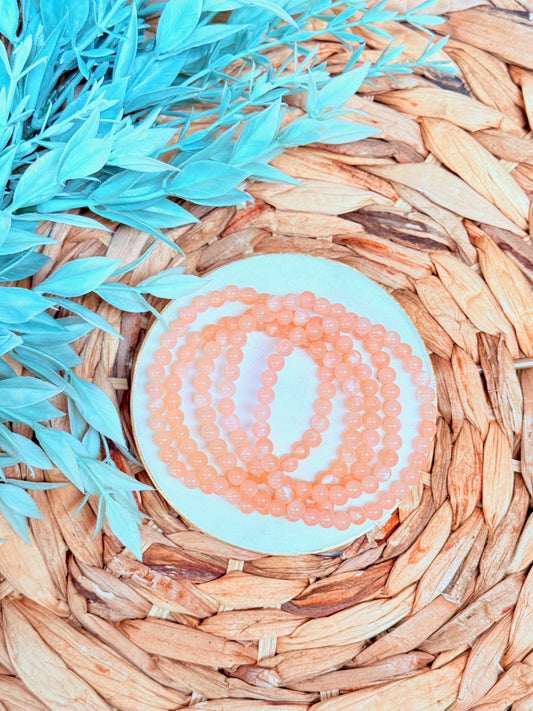 Sadie Bracelet | Peach Beaded Stretch Bracelet