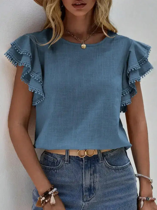 Summer Melody Ruffle Sleeve Top