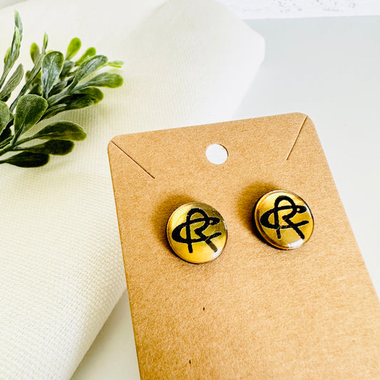 RC Button Stud Earrings