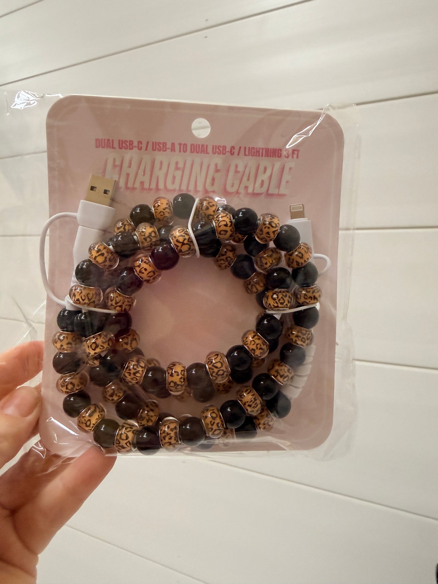 Beaded Universal Charger | Leopard