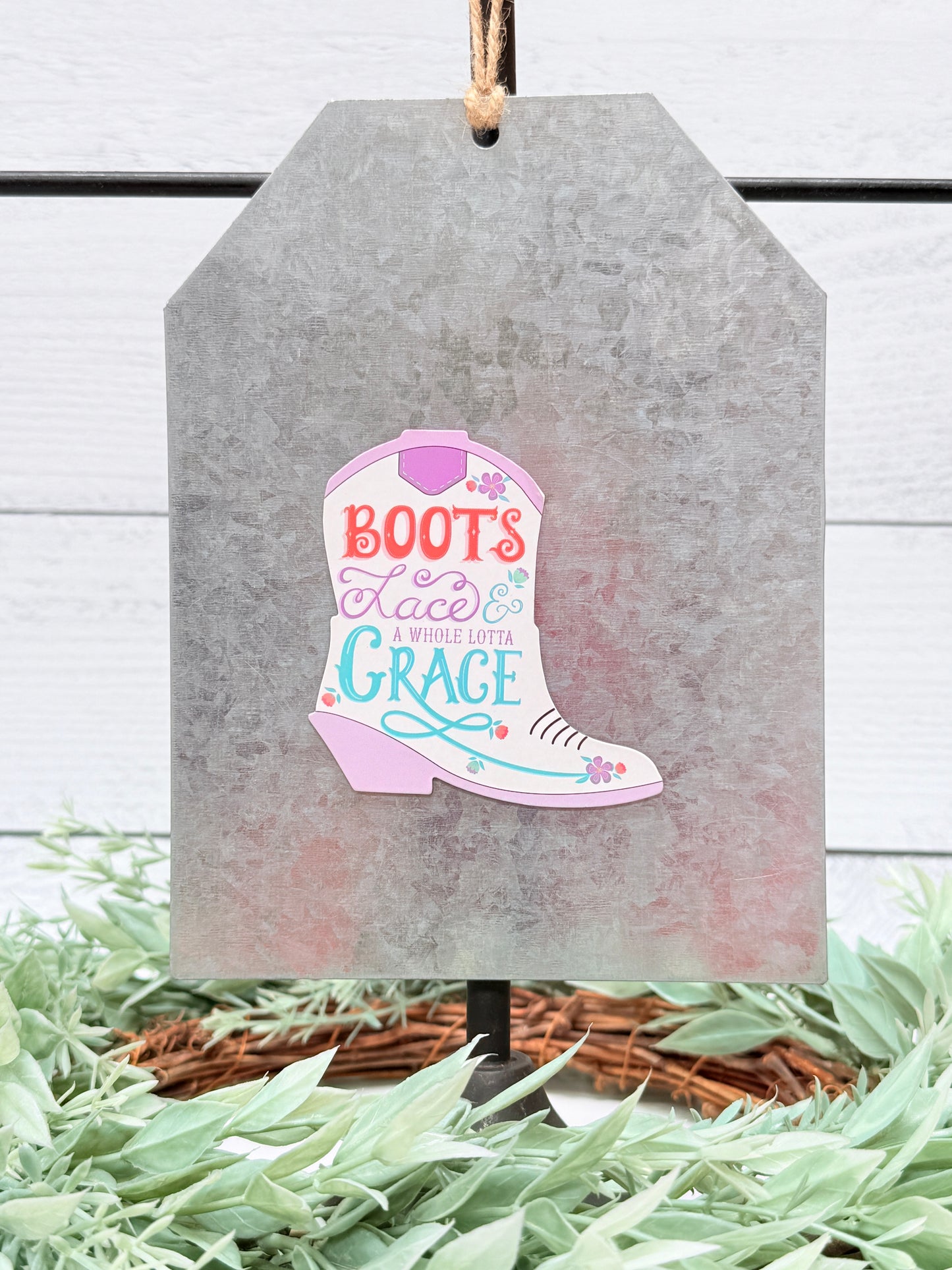 Boots Lace and Grace western faith refrigerator magnet
