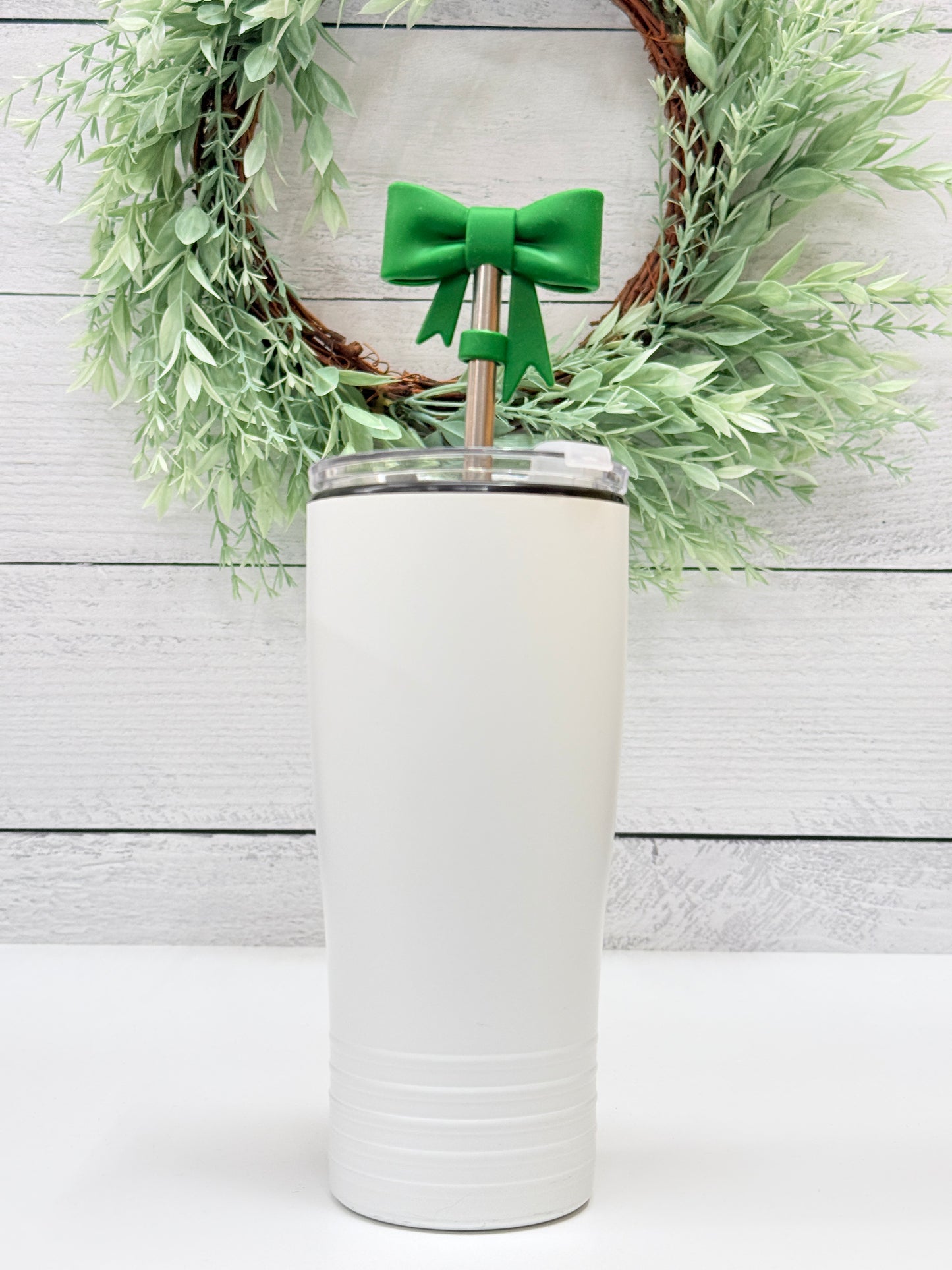 Charmed Sip Bow Straw Topper | Green Coquette Bow