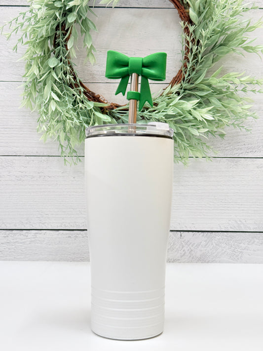 Charmed Sip Bow Straw Topper | Green Coquette Bow