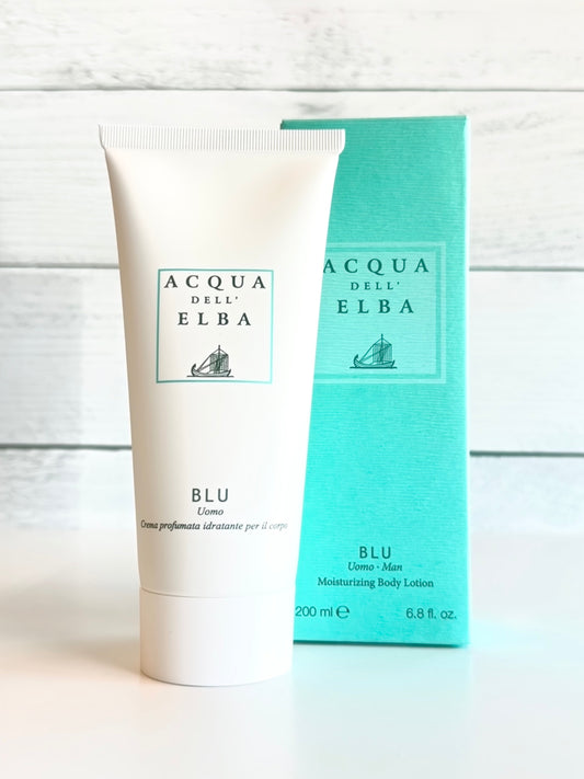 Blu men’s body lotion luxury Italian fragrance inspired by the Mediterranean