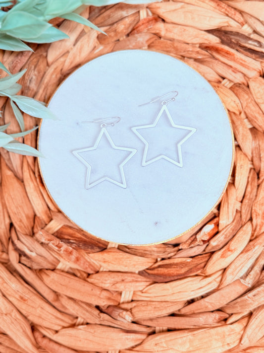 Starla Silver Star Dangle Earrings
