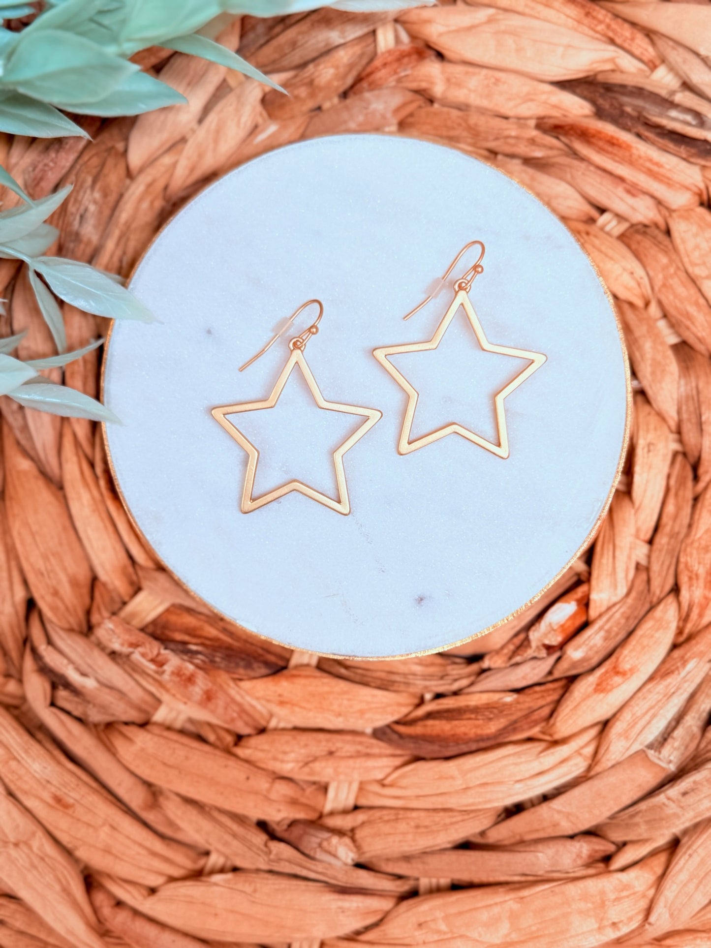Starla Gold Star Dangle Earrings