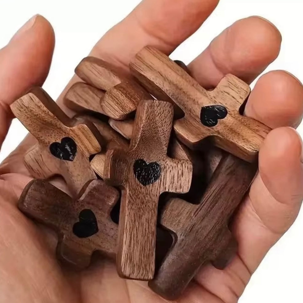 wooden pocket prayer cross holding cross for anxiety relief comfort faith gift