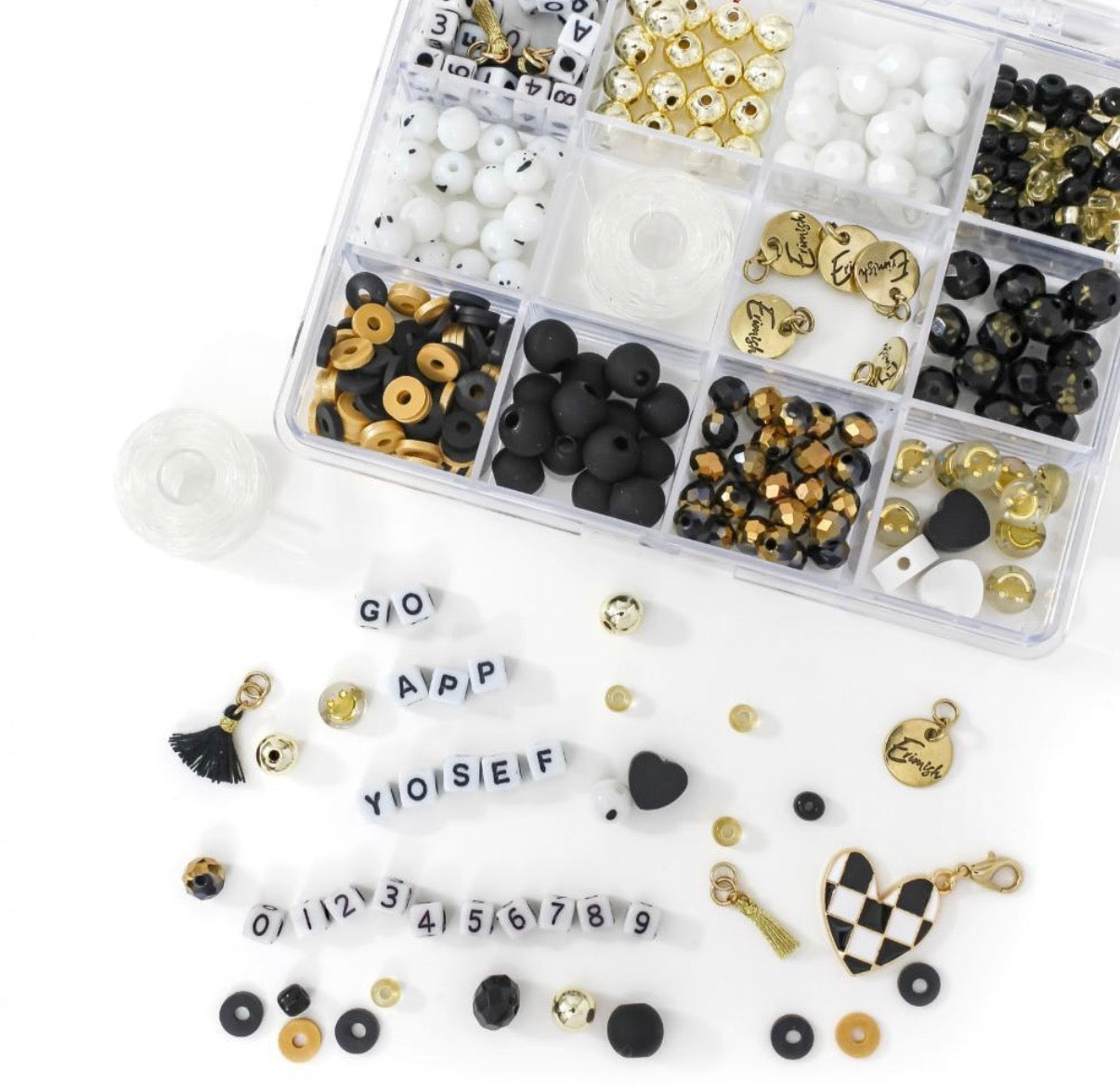 Ermish | Gameday Friendship Bracelet DIY Kit | Black & Gold