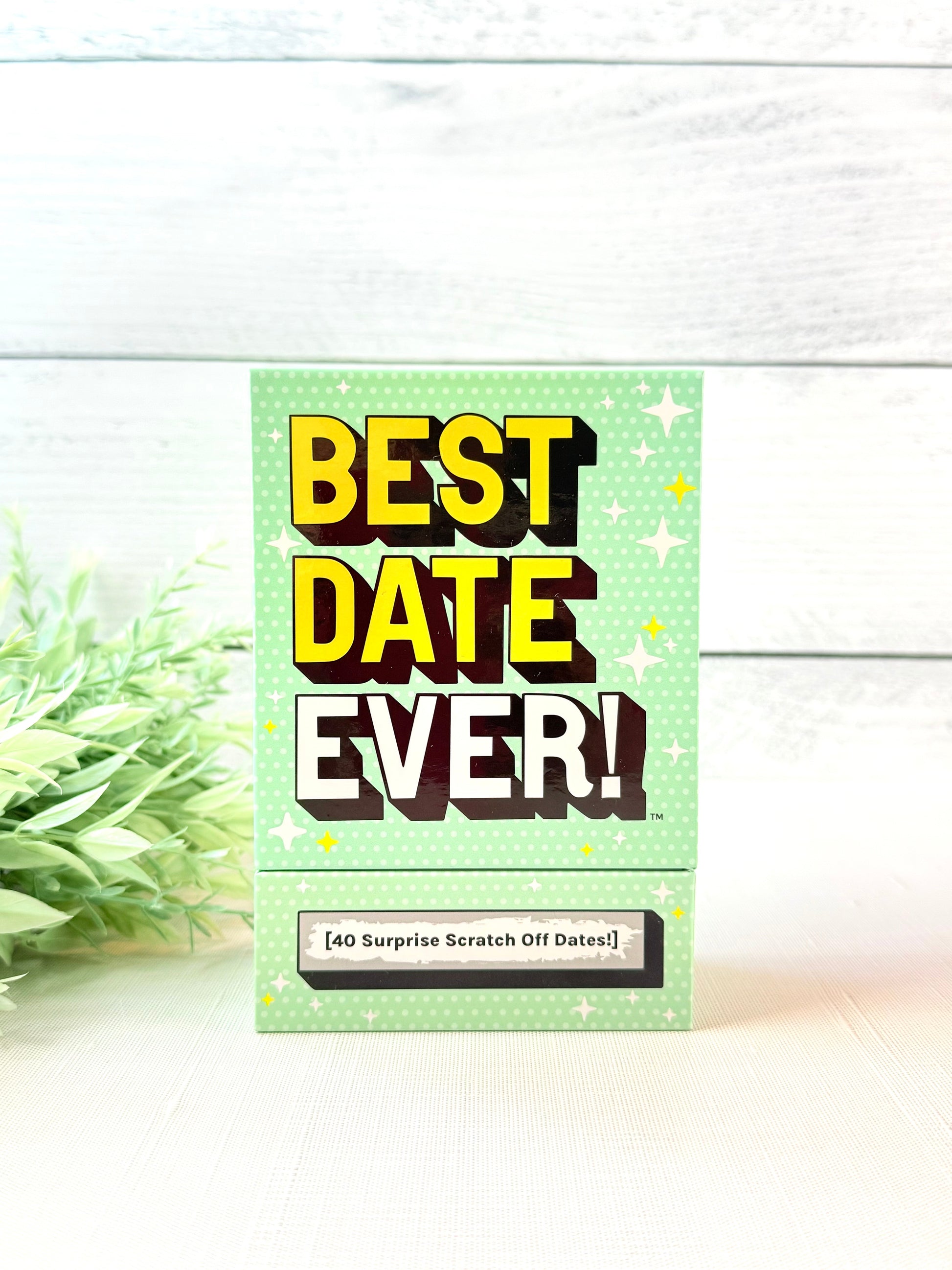 Card with 'Best Date Ever!' text on a light wooden background