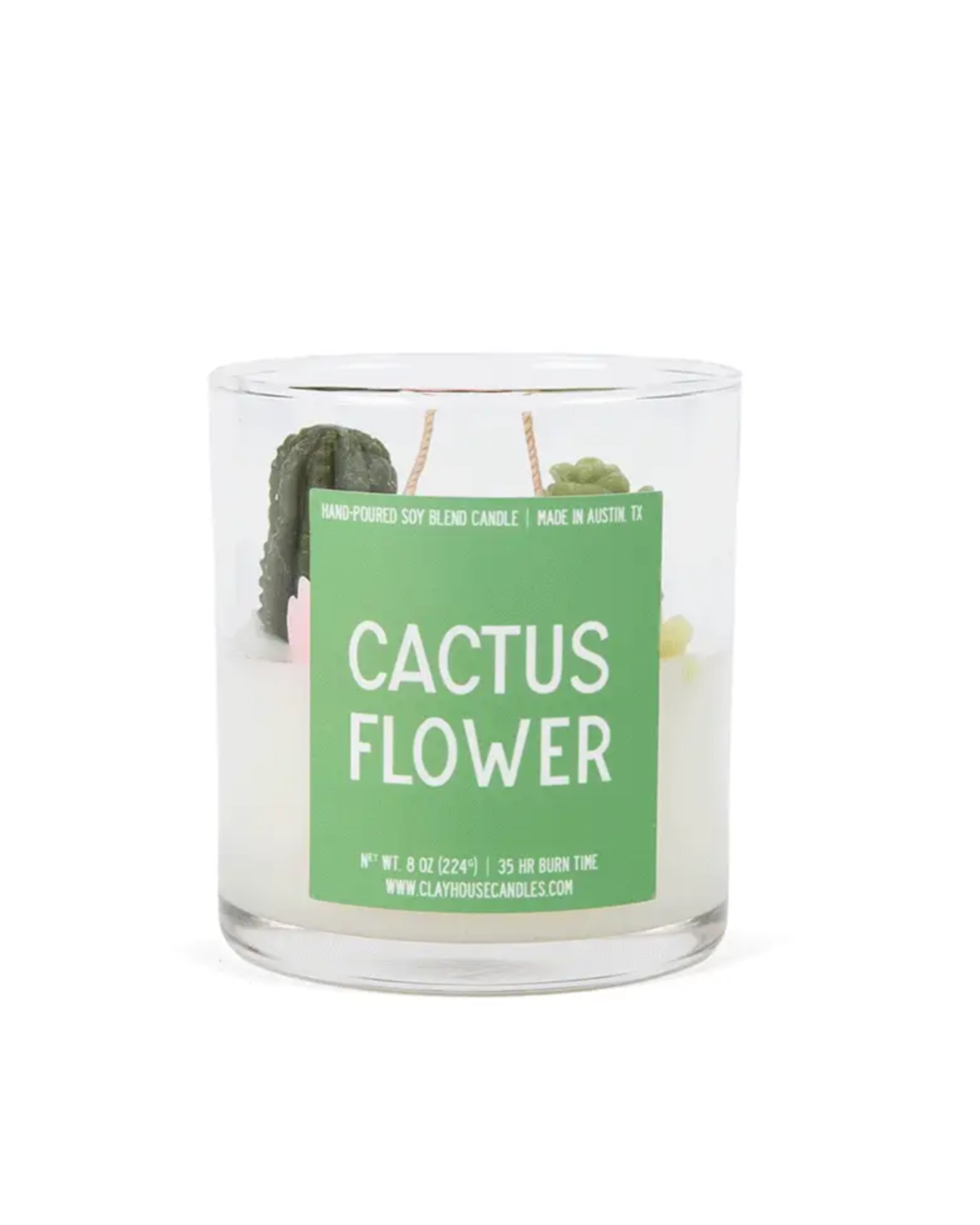 Cactus Flower candle in glass jar with floral and warm wood scent