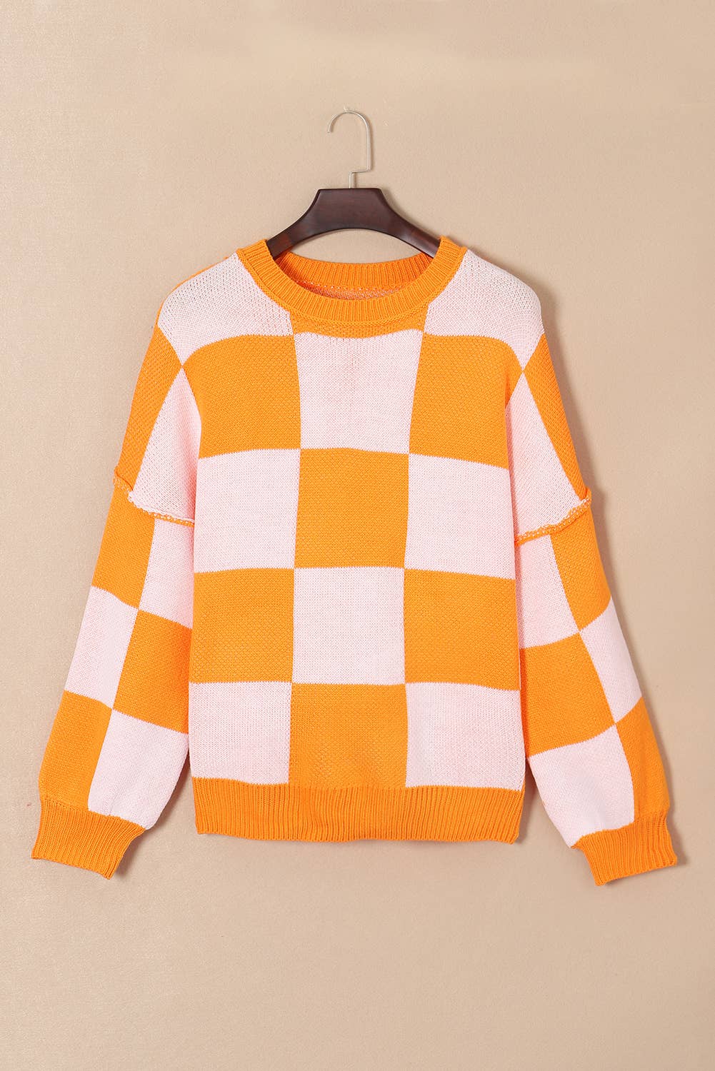 Checkered Bishop Sleeve Sweater (S-XL)