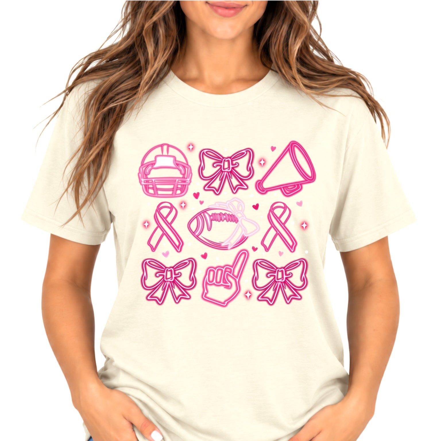 RCYSDL Pink Out tee in Gildan Softstyle Natural adult mockup
