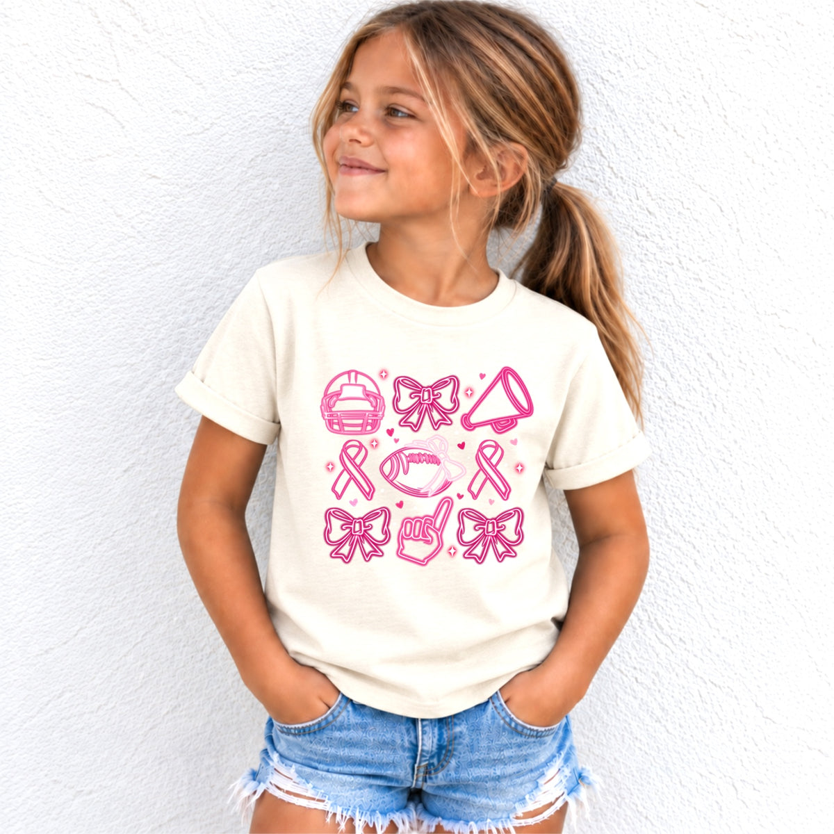 RCYSDL Pink Out tee in Gildan Softstyle Natural youth mockup