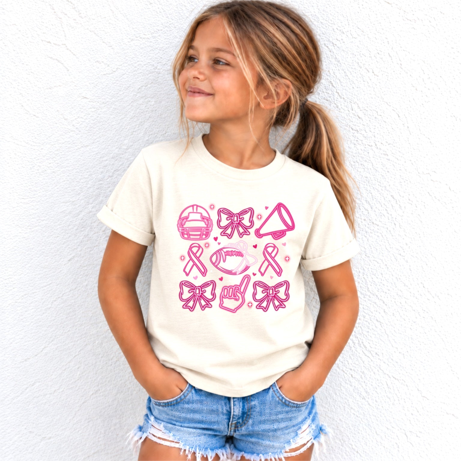 RCYSDL Pink Out tee in Gildan Softstyle Natural youth mockup