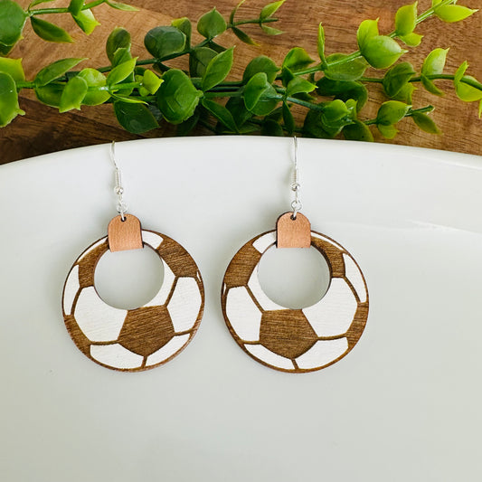 Soccer Hoop Earrings